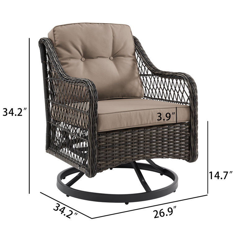 Sand & Stable Outdoor Pacey Gliding Wicker/Rattan Chair with Cushions